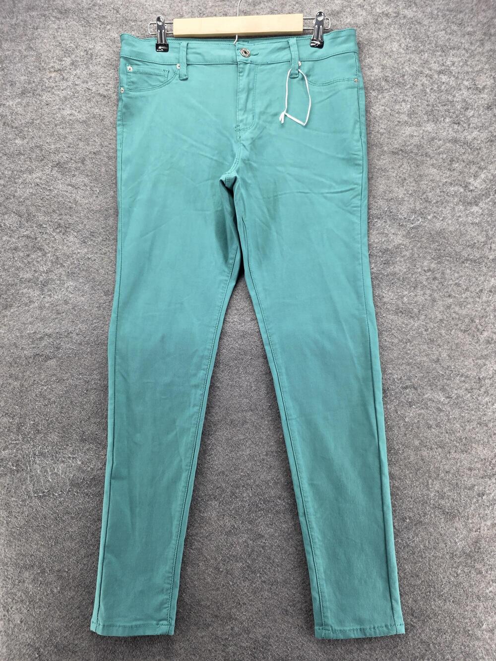 YMI Jeans Womens XL Green Skinny Mid Rise Stretch Rayon Blend 29.5 Inseam